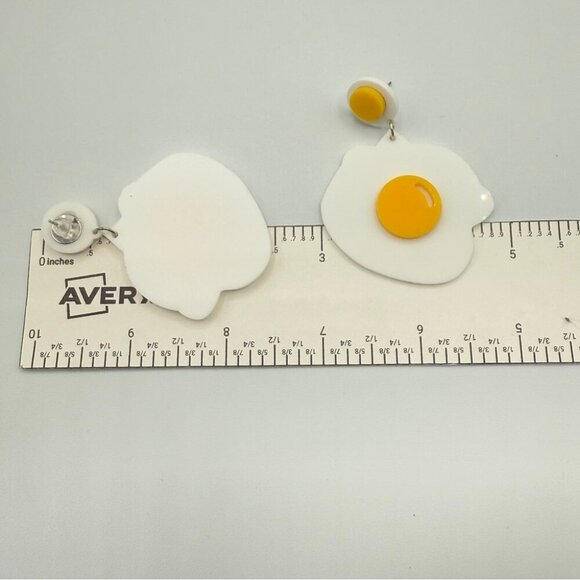 Fried Egg Earrings - Pierced Acrylic Earrings - Picture 4 of 8